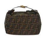 FENDI Zucca Canvas Vanity Cosmetic Pouch Black Brown60536