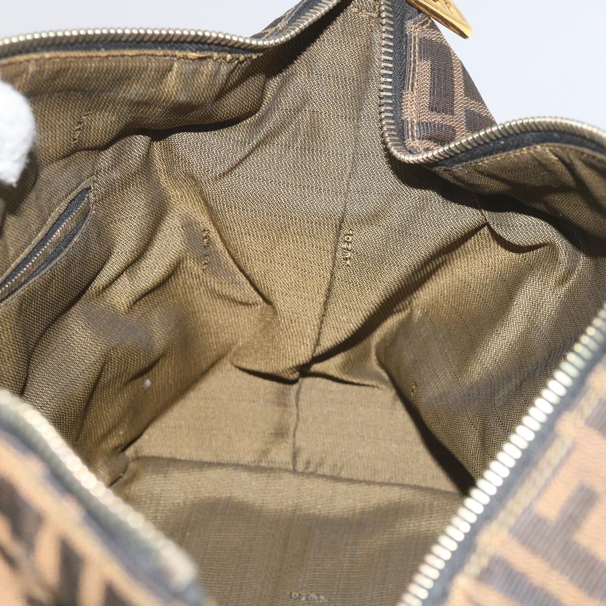 FENDI Zucca Canvas Vanity Cosmetic Pouch Black Brown60536