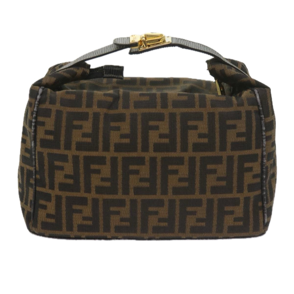FENDI Zucca Canvas Vanity Cosmetic Pouch Black Brown60536