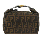 FENDI Zucca Canvas Vanity Cosmetic Pouch Black Brown60536