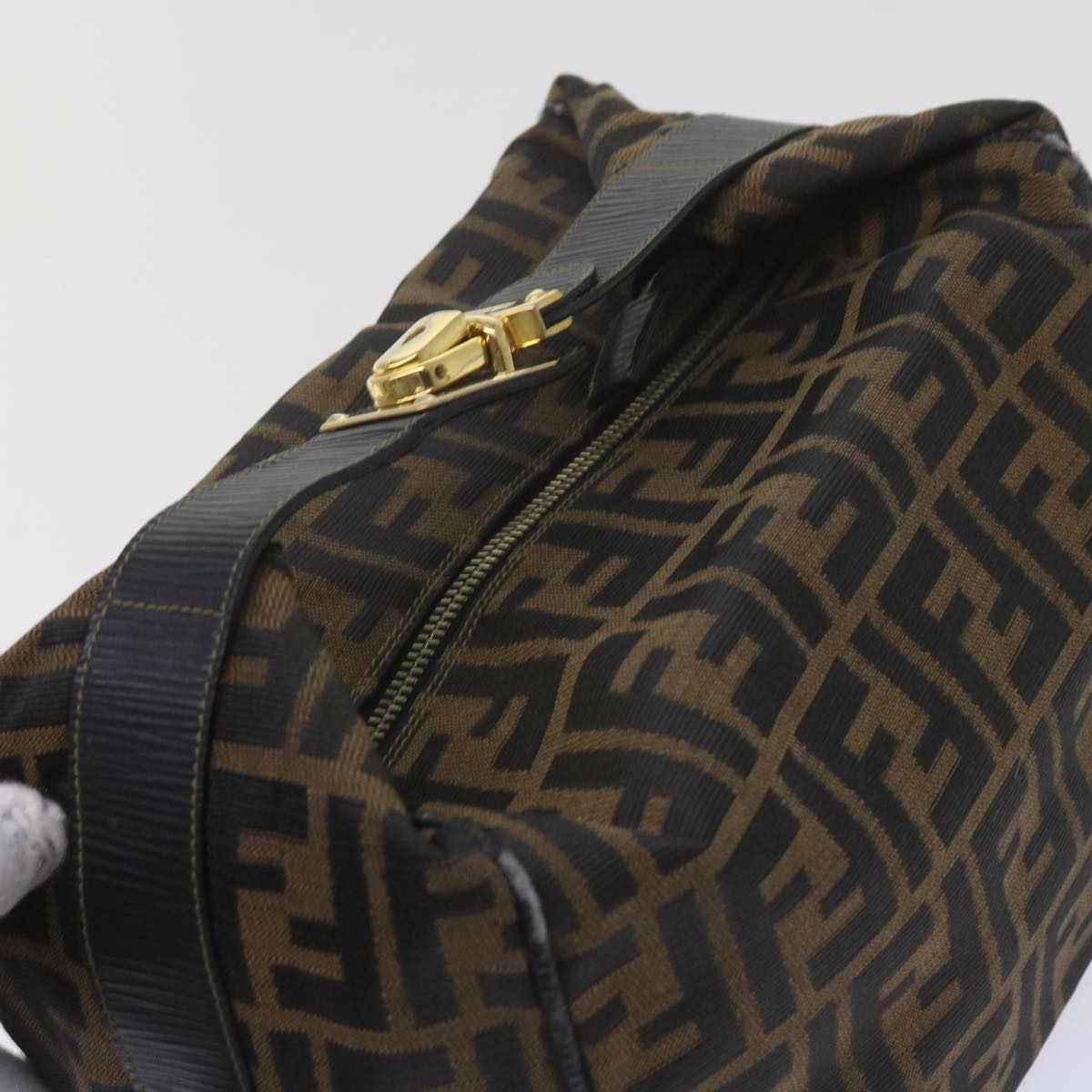 FENDI Zucca Canvas Vanity Cosmetic Pouch Black Brown60536