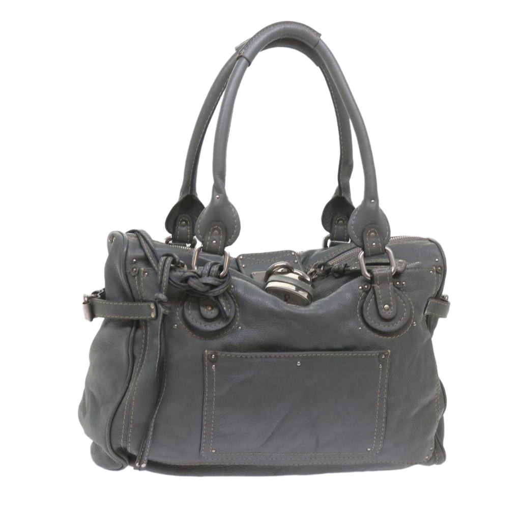 Chloe Paddington Shoulder Bag Leather Gray 60546