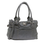Chloe Paddington Shoulder Bag Leather Gray 60546