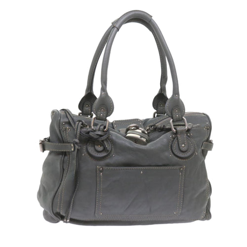 Chloe Paddington Shoulder Bag Leather Gray 60546