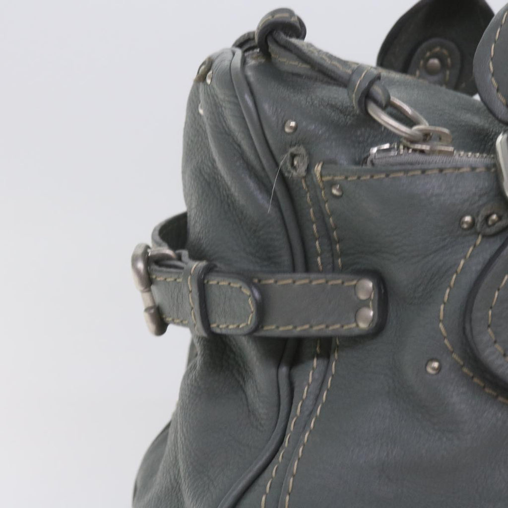 Chloe Paddington Shoulder Bag Leather Gray 60546