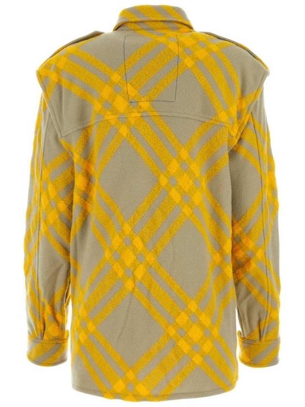 Burberry Check Wool Blend Shirt Yellow
