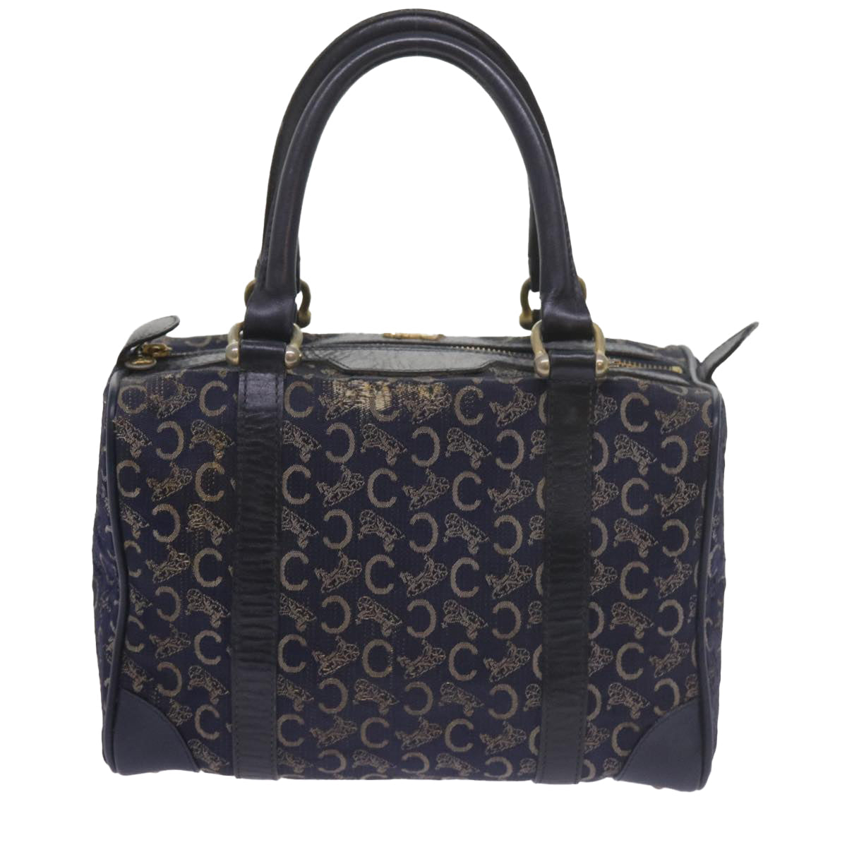 CELINE C Macadam Canvas Hand Bag Navy  60577
