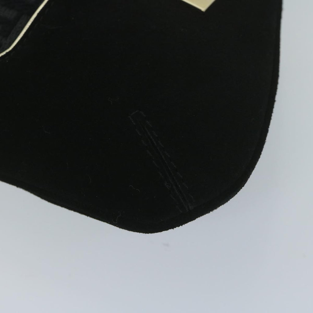 FENDI Zucchino Canvas Shoulder Bag Black60578
