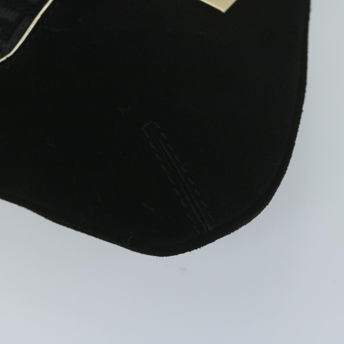 FENDI Zucchino Canvas Shoulder Bag Black60578