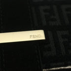 FENDI Zucchino Canvas Shoulder Bag Black60578