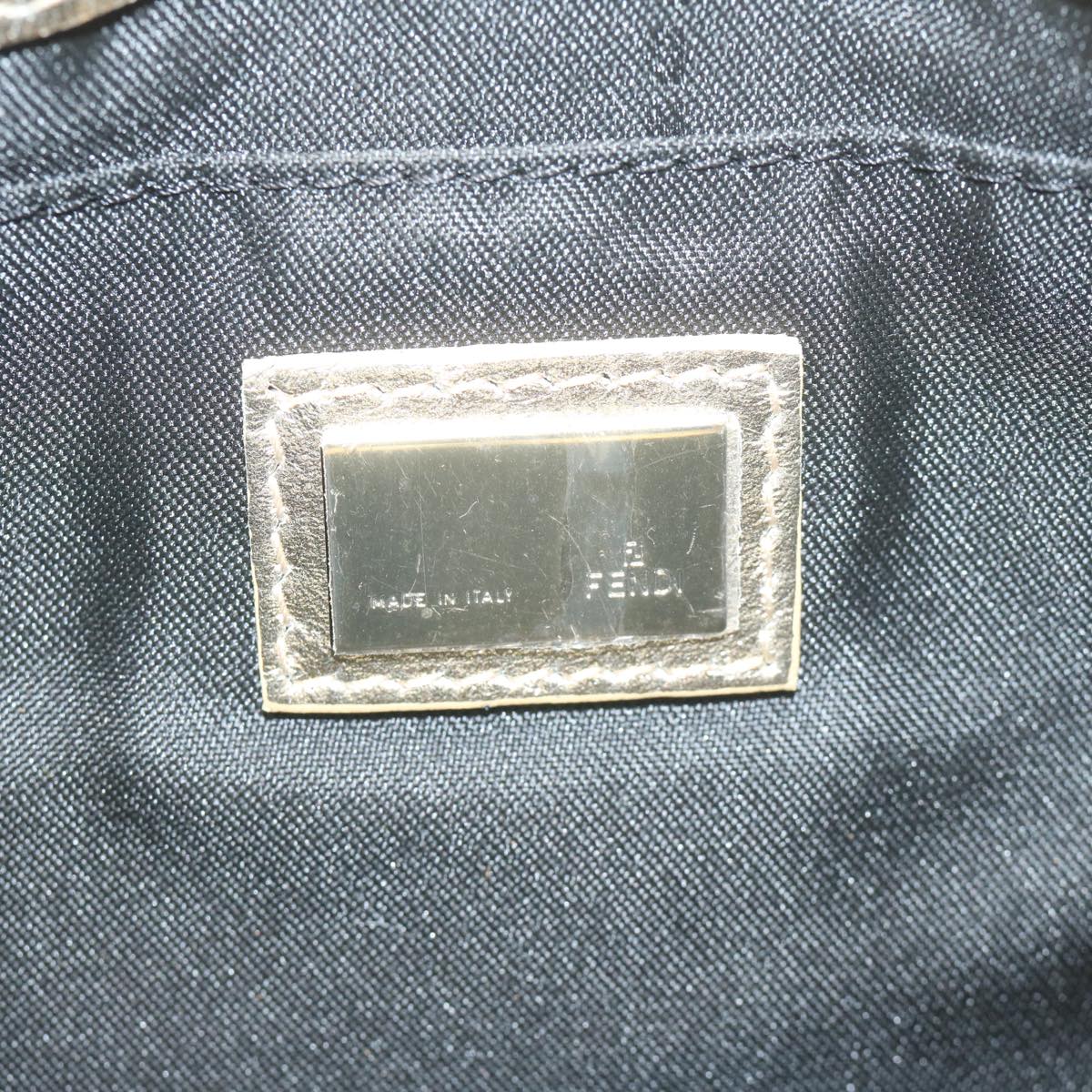 FENDI Zucchino Canvas Shoulder Bag Black60578