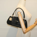FENDI Zucchino Canvas Shoulder Bag Black60578