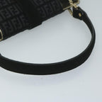 FENDI Zucchino Canvas Shoulder Bag Black60578