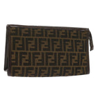 FENDI Zucca Canvas Clutch Bag Black Brown60602