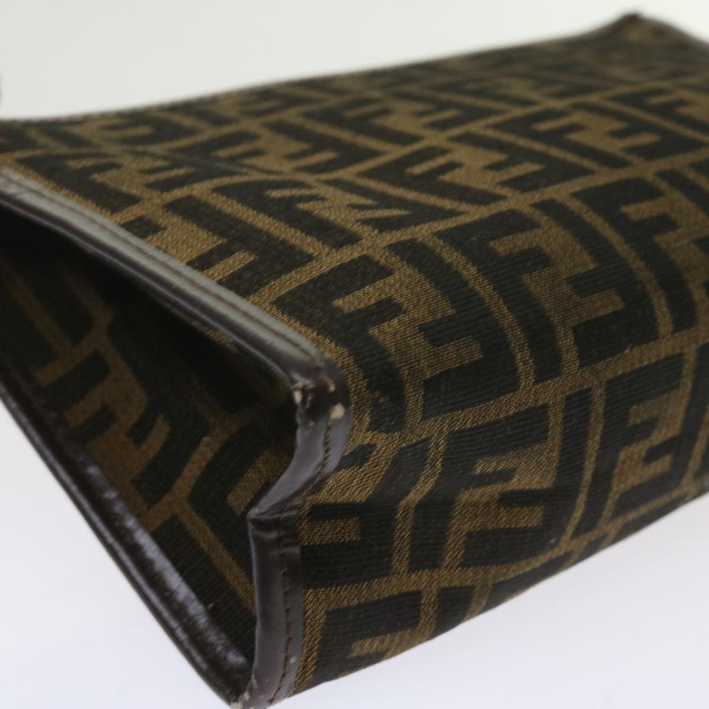 FENDI Zucca Canvas Clutch Bag Black Brown60602