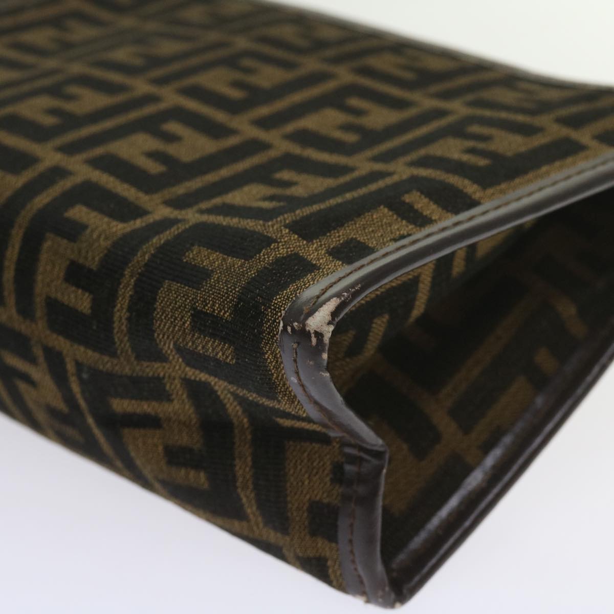 FENDI Zucca Canvas Clutch Bag Black Brown60602
