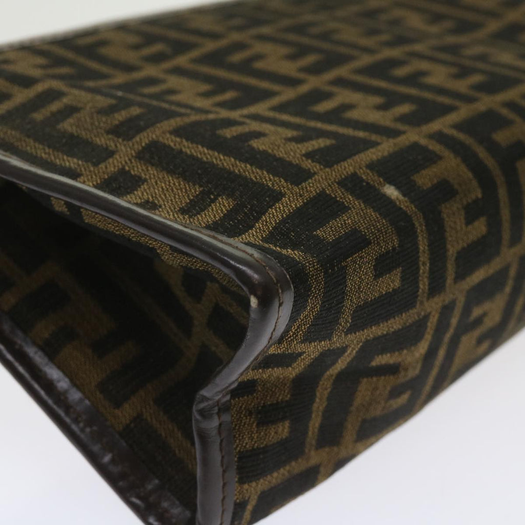FENDI Zucca Canvas Clutch Bag Black Brown60602