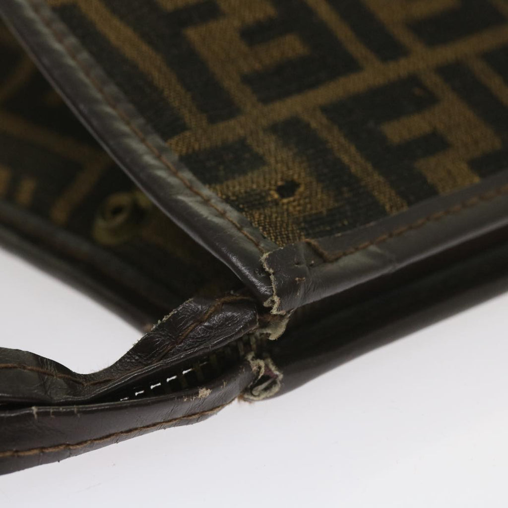 FENDI Zucca Canvas Clutch Bag Black Brown60602