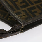 FENDI Zucca Canvas Clutch Bag Black Brown60602