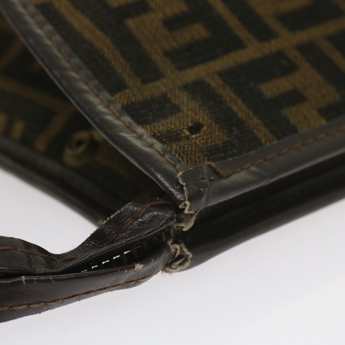 FENDI Zucca Canvas Clutch Bag Black Brown60602