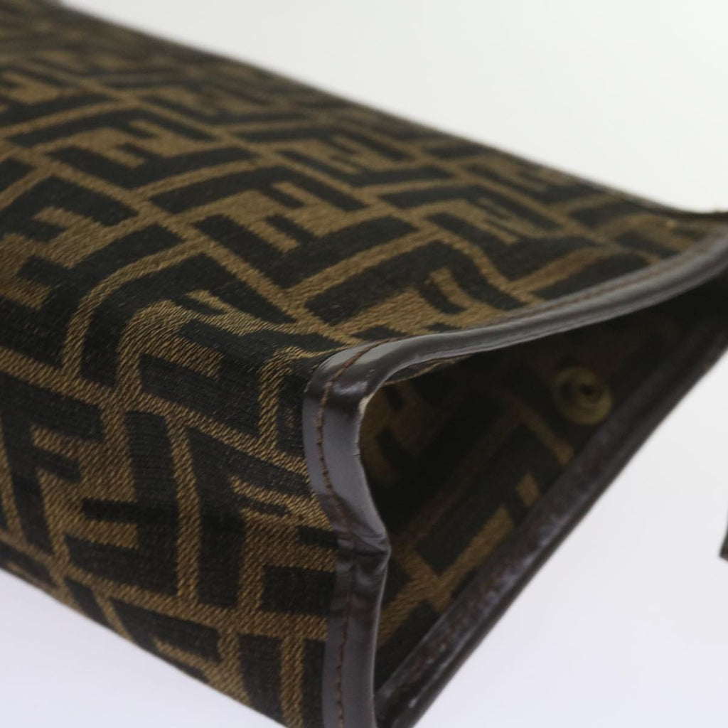 FENDI Zucca Canvas Clutch Bag Black Brown60602