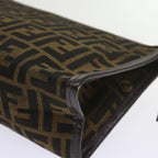 FENDI Zucca Canvas Clutch Bag Black Brown60602