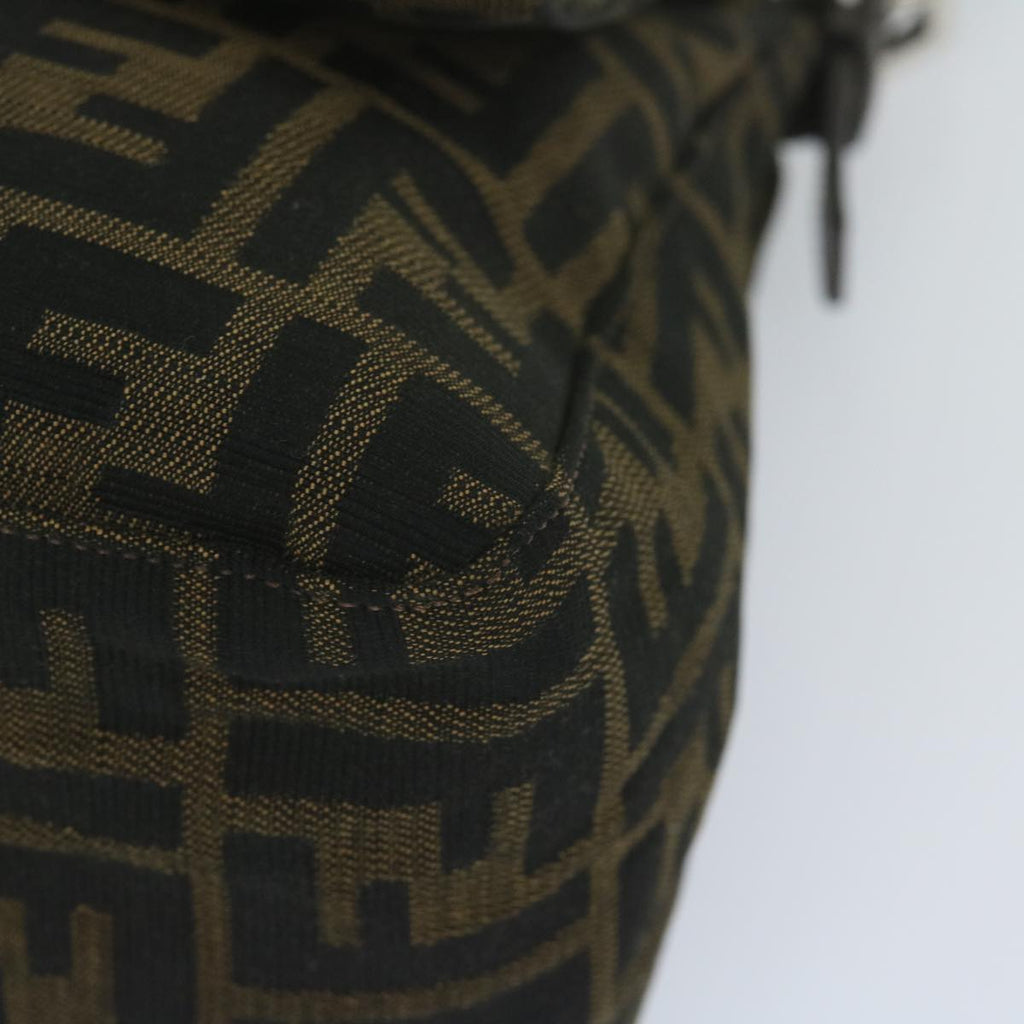 FENDI Zucca Canvas Mamma Baguette Shoulder Bag Black Brown60675