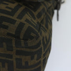 FENDI Zucca Canvas Mamma Baguette Shoulder Bag Black Brown60675
