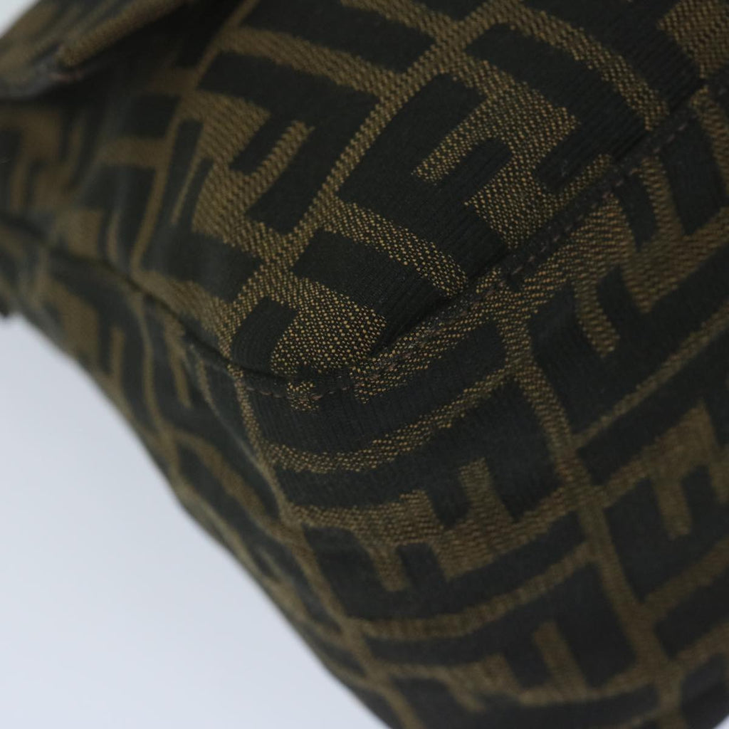 FENDI Zucca Canvas Mamma Baguette Shoulder Bag Black Brown60675