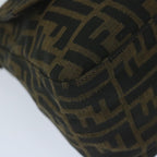 FENDI Zucca Canvas Mamma Baguette Shoulder Bag Black Brown60675