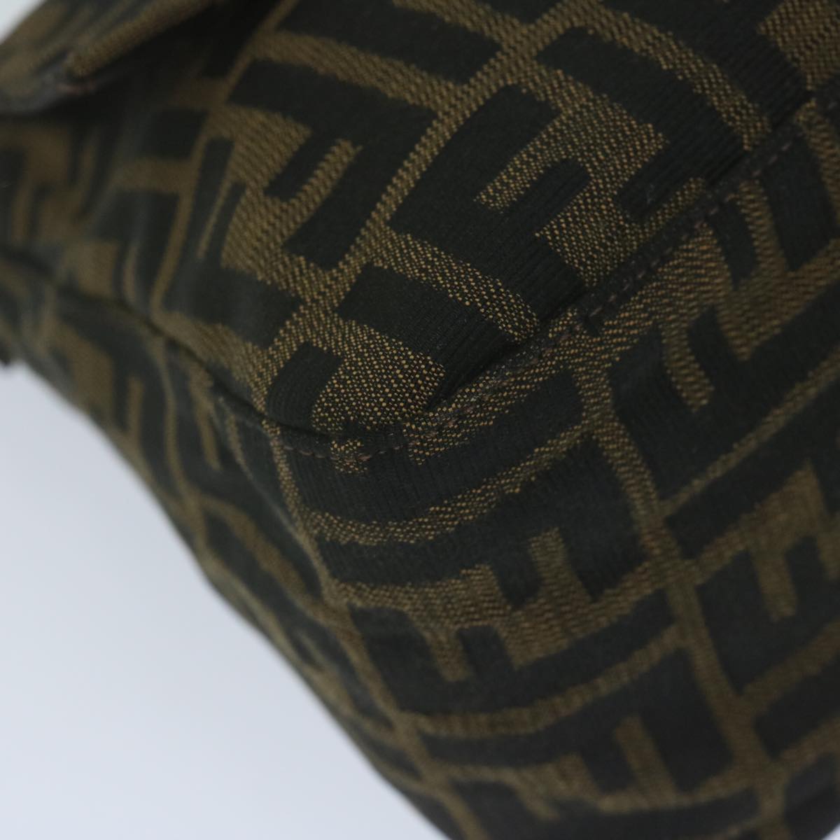 FENDI Zucca Canvas Mamma Baguette Shoulder Bag Black Brown60675