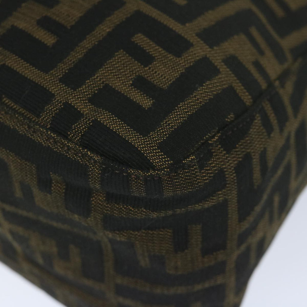 FENDI Zucca Canvas Mamma Baguette Shoulder Bag Black Brown60675