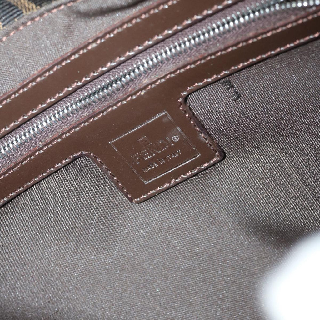 FENDI Zucca Canvas Mamma Baguette Shoulder Bag Black Brown60675