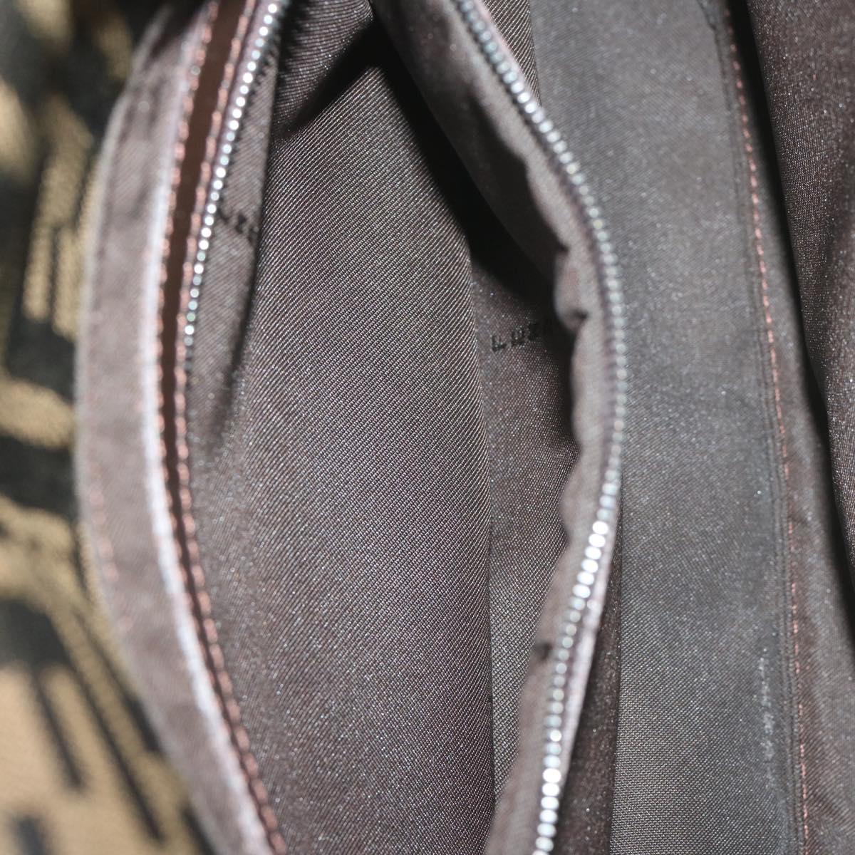 FENDI Zucca Canvas Mamma Baguette Shoulder Bag Black Brown60675
