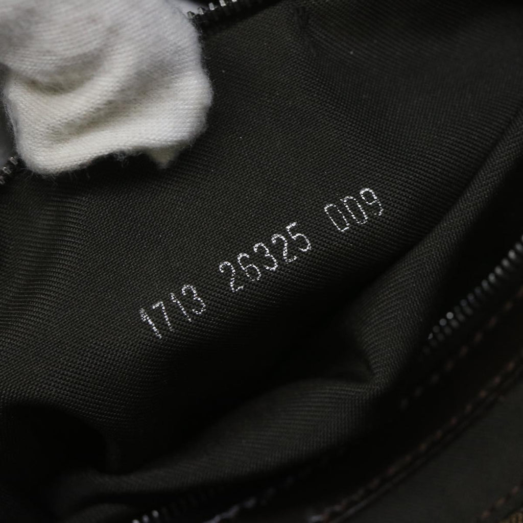 FENDI Zucca Canvas Mamma Baguette Shoulder Bag Black Brown60675