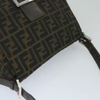 FENDI Zucca Canvas Mamma Baguette Shoulder Bag Black Brown60675