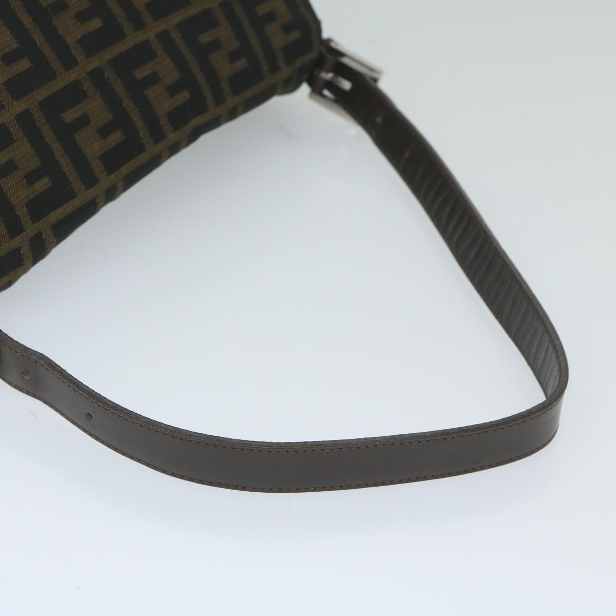 FENDI Zucca Canvas Mamma Baguette Shoulder Bag Black Brown60675