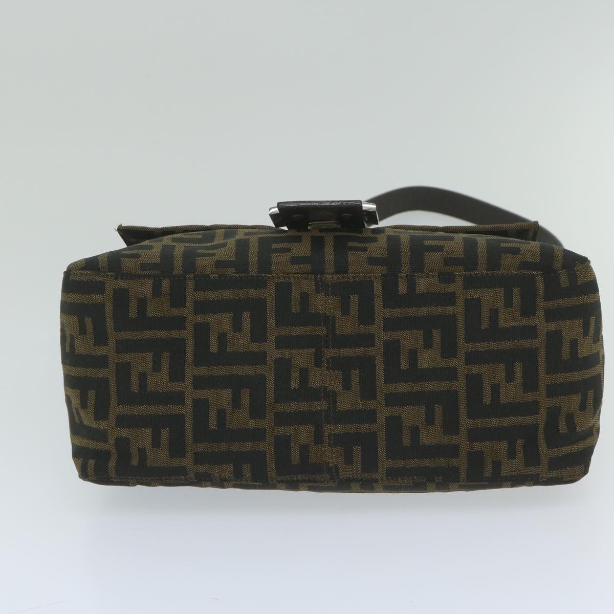 FENDI Zucca Canvas Mamma Baguette Shoulder Bag Black Brown60675