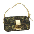 FENDI Zucca Canvas Mamma Baguette Shoulder Bag Brown Gold60871A