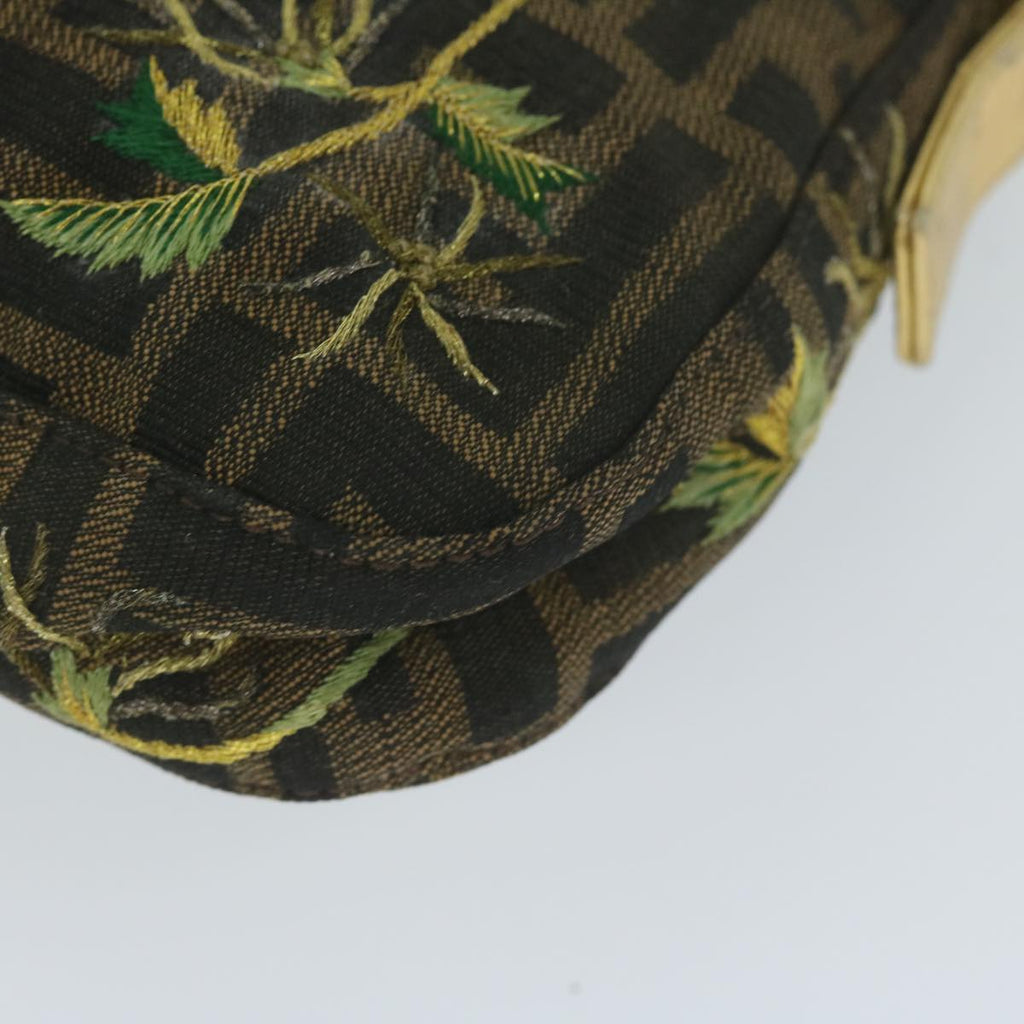 FENDI Zucca Canvas Mamma Baguette Shoulder Bag Brown Gold60871A