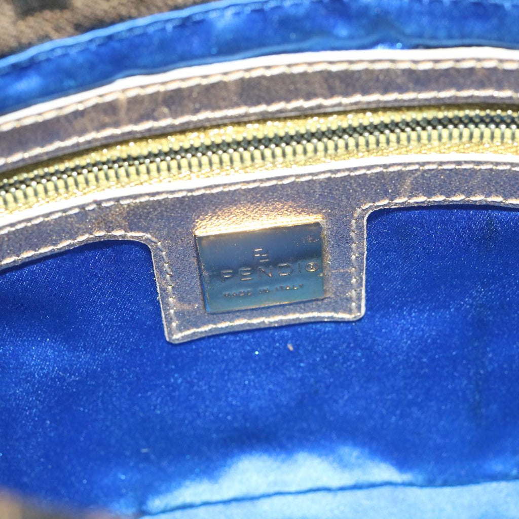 FENDI Zucca Canvas Mamma Baguette Shoulder Bag Brown Gold60871A