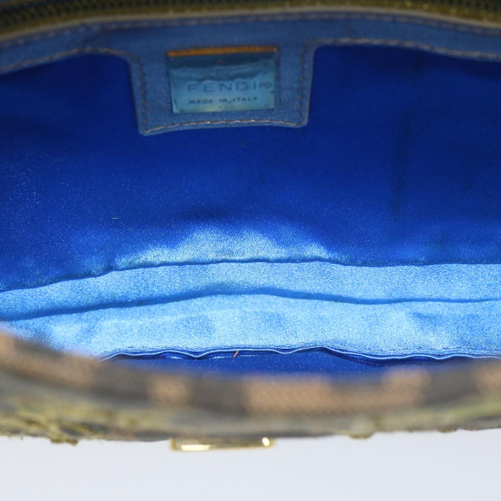 FENDI Zucca Canvas Mamma Baguette Shoulder Bag Brown Gold60871A