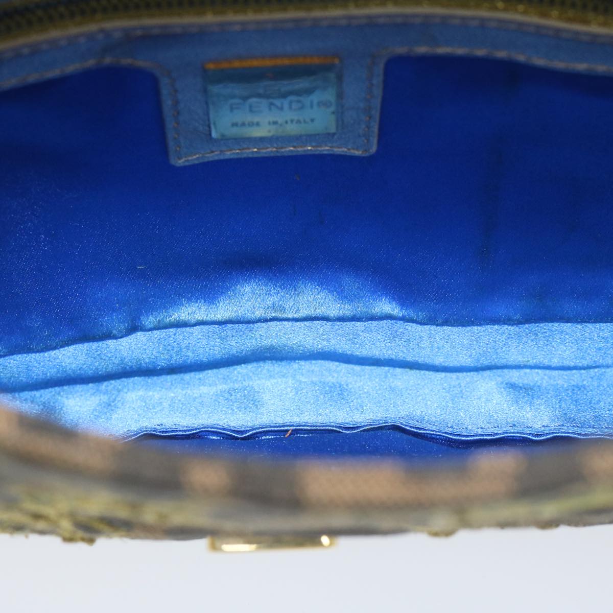 FENDI Zucca Canvas Mamma Baguette Shoulder Bag Brown Gold60871A