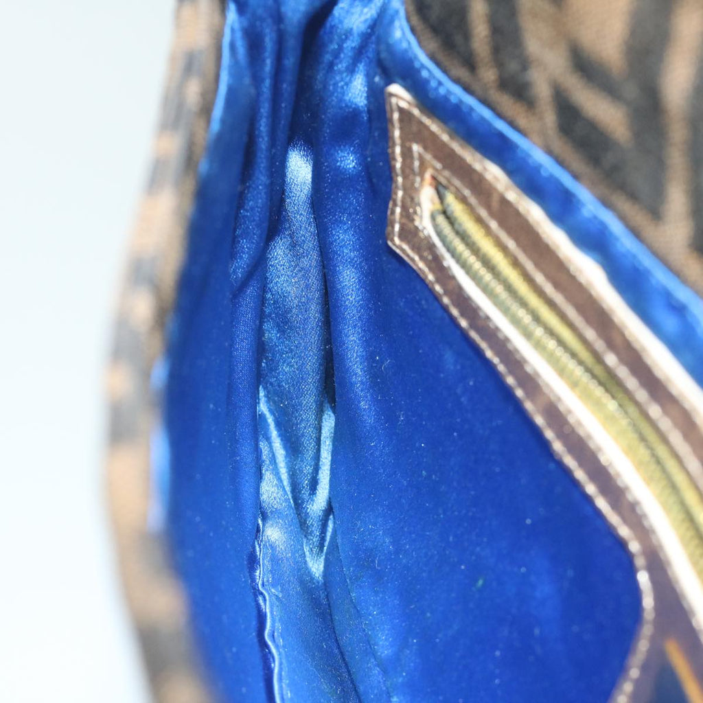 FENDI Zucca Canvas Mamma Baguette Shoulder Bag Brown Gold60871A