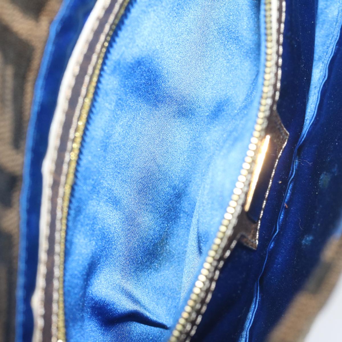 FENDI Zucca Canvas Mamma Baguette Shoulder Bag Brown Gold60871A