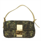 FENDI Zucca Canvas Mamma Baguette Shoulder Bag Brown Gold60871A