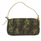 FENDI Zucca Canvas Mamma Baguette Shoulder Bag Brown Gold60871A