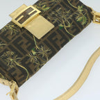 FENDI Zucca Canvas Mamma Baguette Shoulder Bag Brown Gold60871A