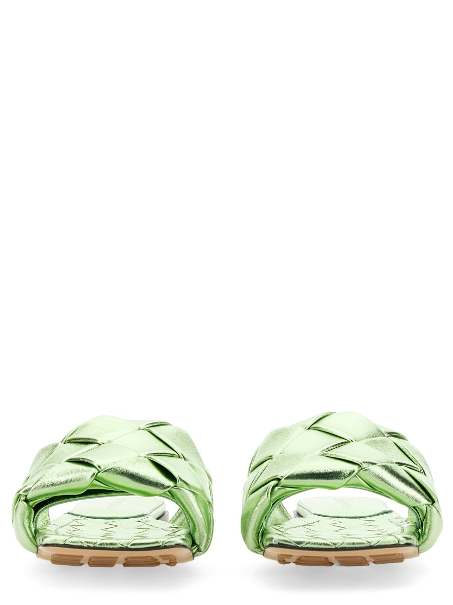 BOTTEGA VENETA Woven Leather Flat Sandal with Low Heel