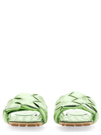 BOTTEGA VENETA Woven Leather Flat Sandal with Low Heel